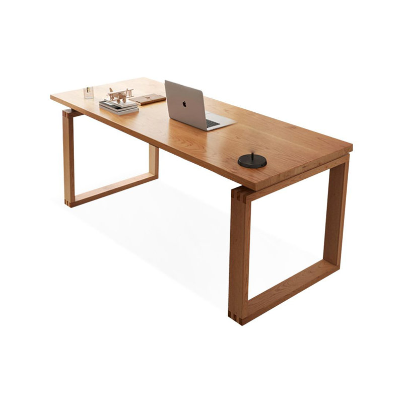 Burlywood Rectangular Solid Wood Writing desk, 29.53" H x 78.74" W x 31.5" D