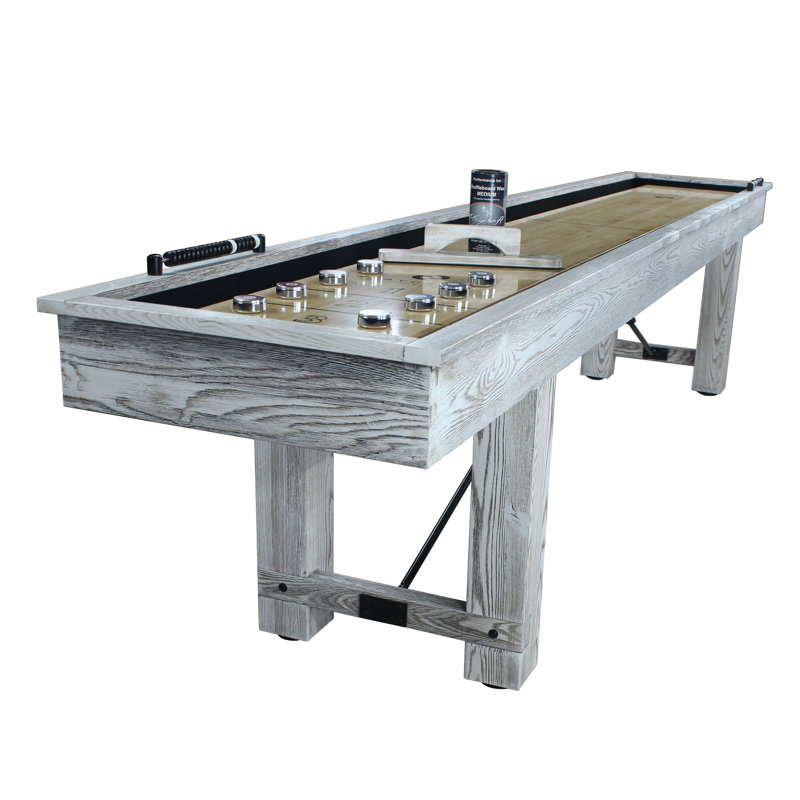 Montauk Whitewashed Solid Hardwood 9' Shuffleboard Table