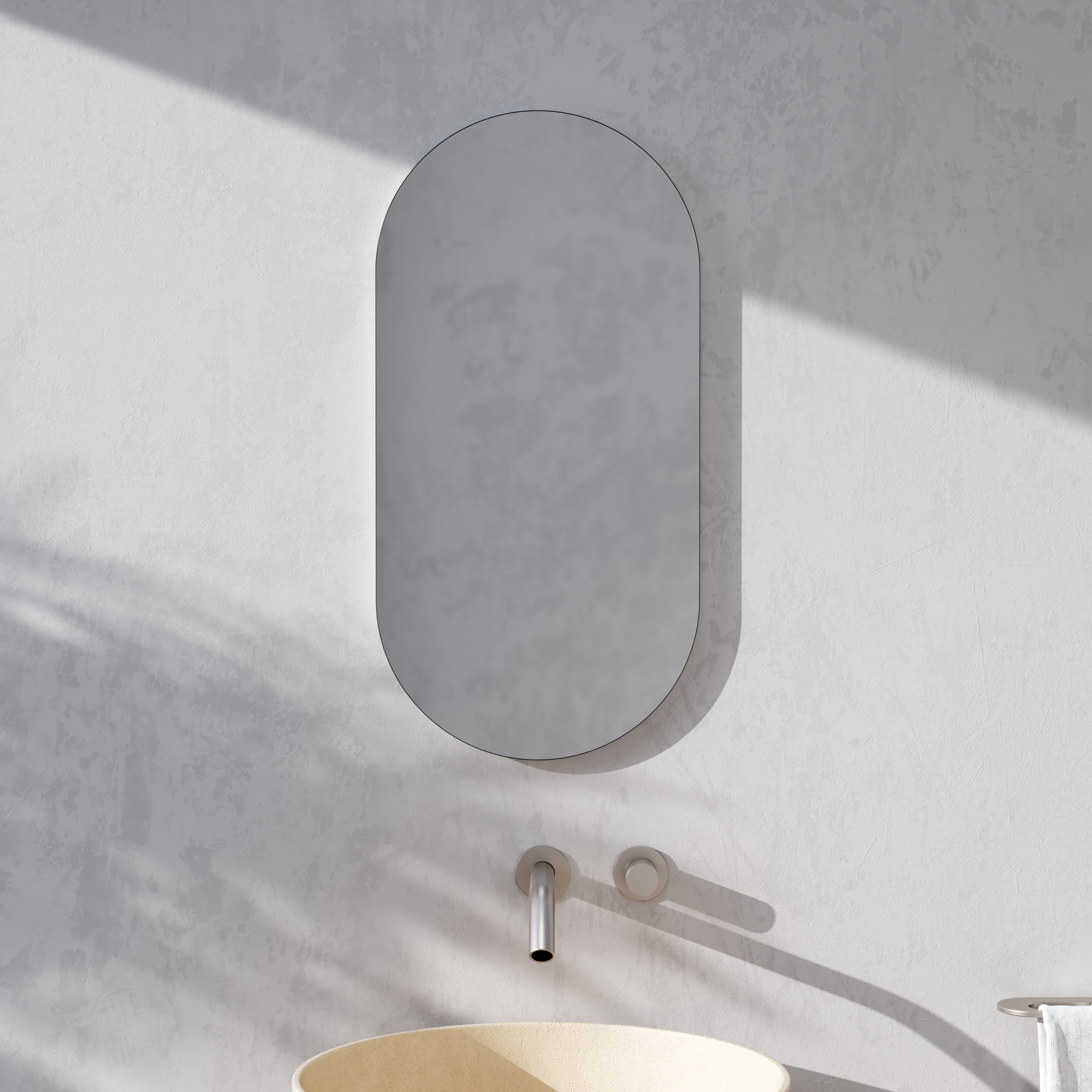 Recessed Frameless Single Door Medicine Cabinet with Adjustable Shelves