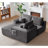 104 Inch Cloud Sectional Sofa With L-Shape Chaise And Side Pockets, Modern Modular Design, Deep Seating, No Assembly Required, Plush Fabric, Right-1372103251-1372103245