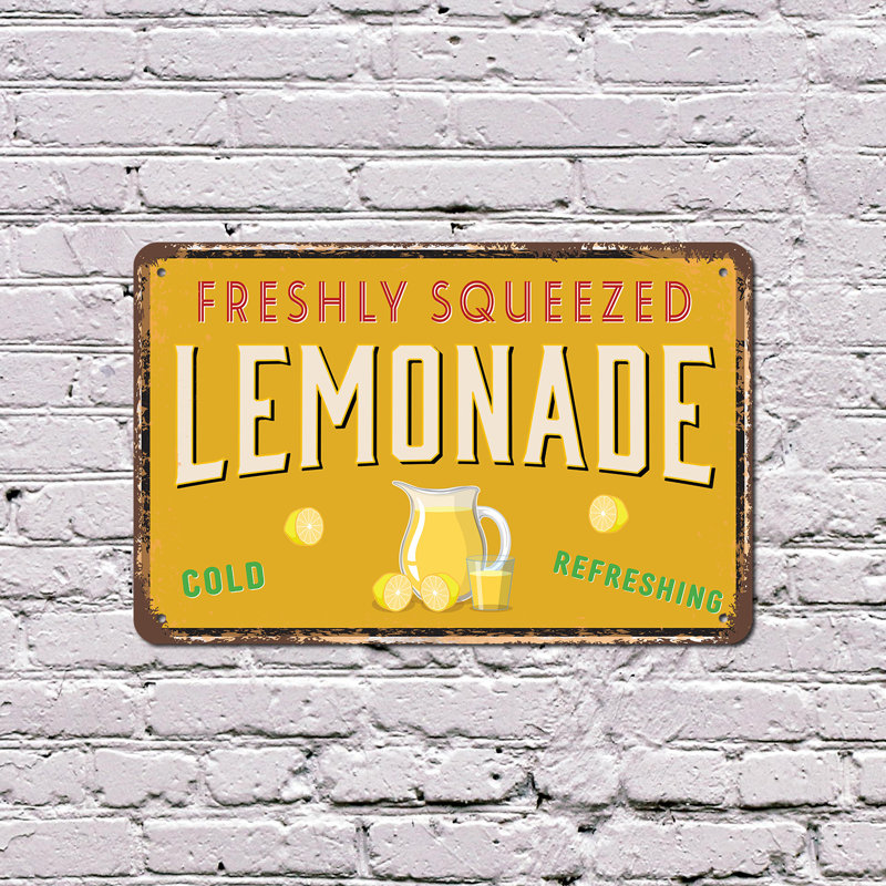Plaque en plastique Fresh 10 "x 14" Fresh Squeezed, H 10 po x l 14 po x P 0,1 po