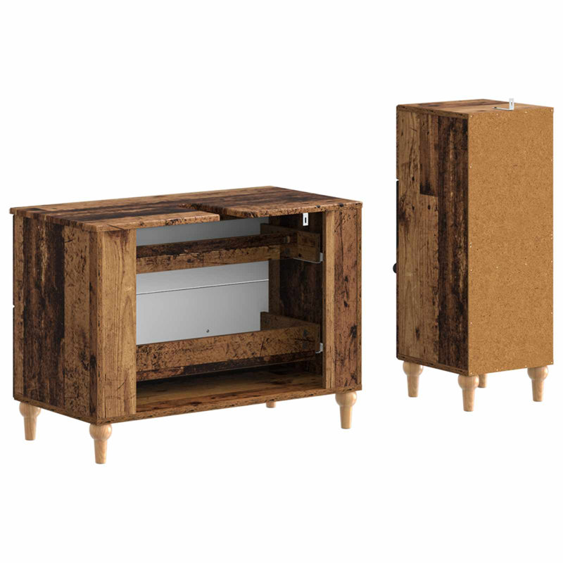 Bathroom Storage Furniture Set, Old Wood