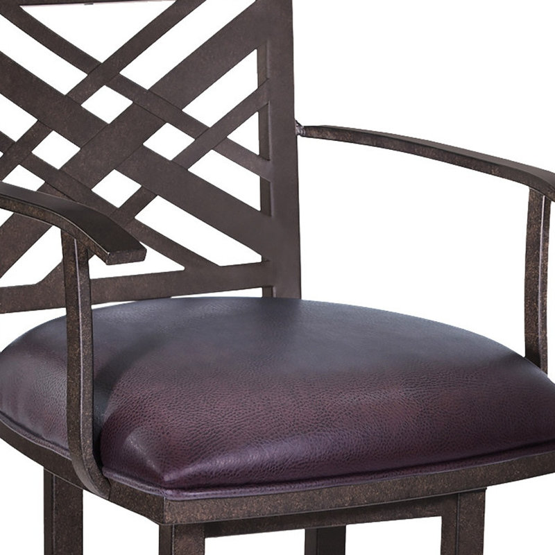 Chaise de bar 45 po en similicuir et fer brun