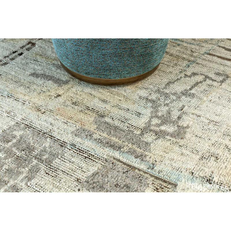 Modern Distressed One-of-a-Kind Rectangle 9'9" X 13'8" Area Rug