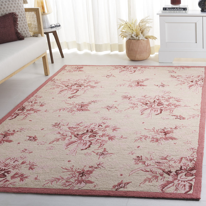 Tapis floral en laine crocheté à la main Jonsson, Rectangle 5 pi 3 po x 8 pi 3 po