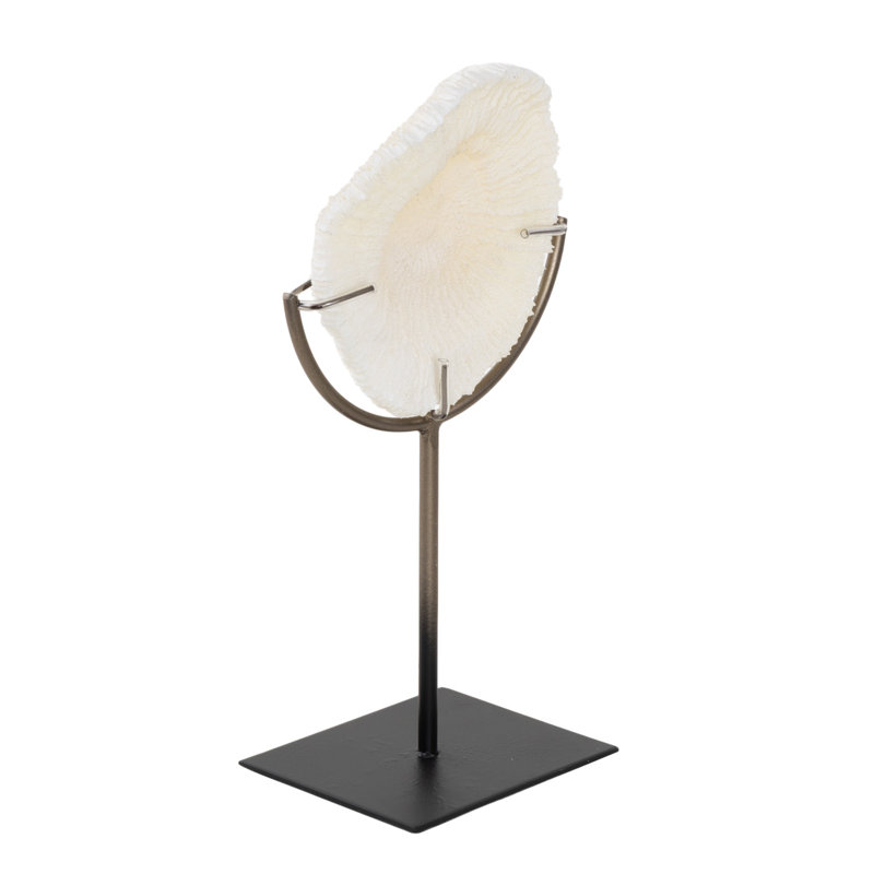 Sculpture polystone corail texturé avec support en bronze