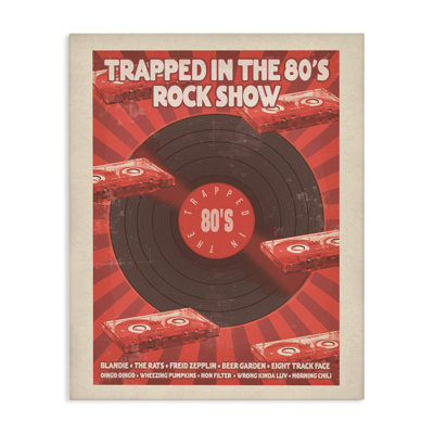 Trapped in 80s Rock Show Canvas, design by Old Red Truck