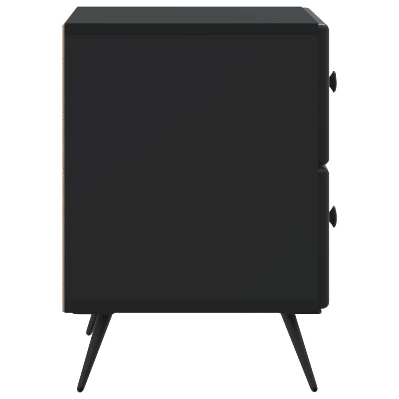 43cm W Manufactured Wood Bedside Table, Black