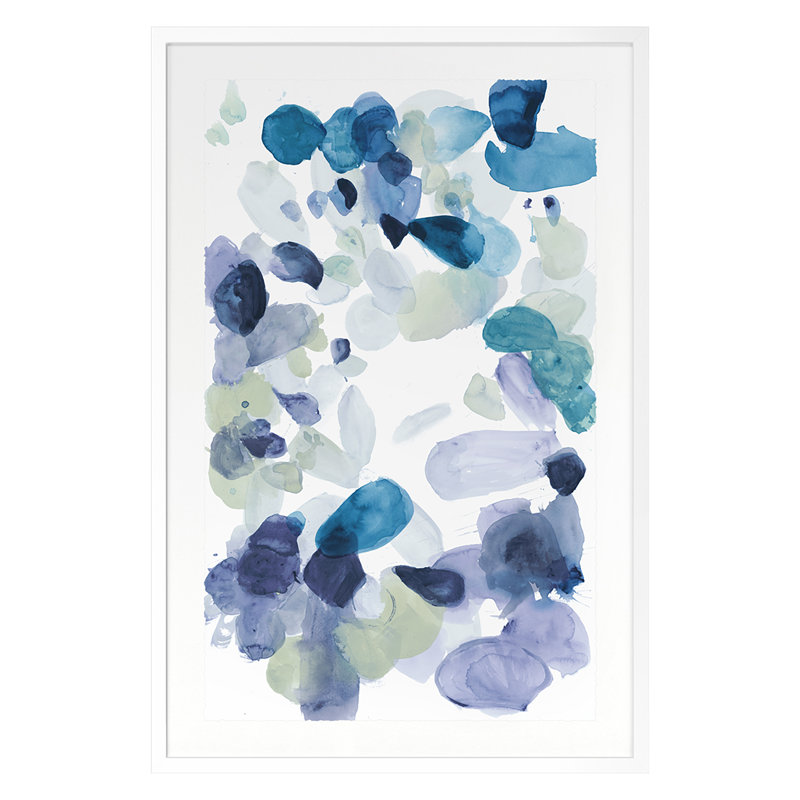 Butterfly Dance In Blue D Print by Allyson Fukushima, 36" H x 24" W x 1.25" D, White