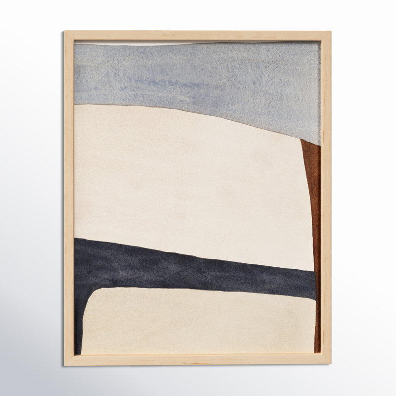 Divided By Blue 1 Painting by Julia Balfour, 30" H x 24" W, Framed Print, Brown