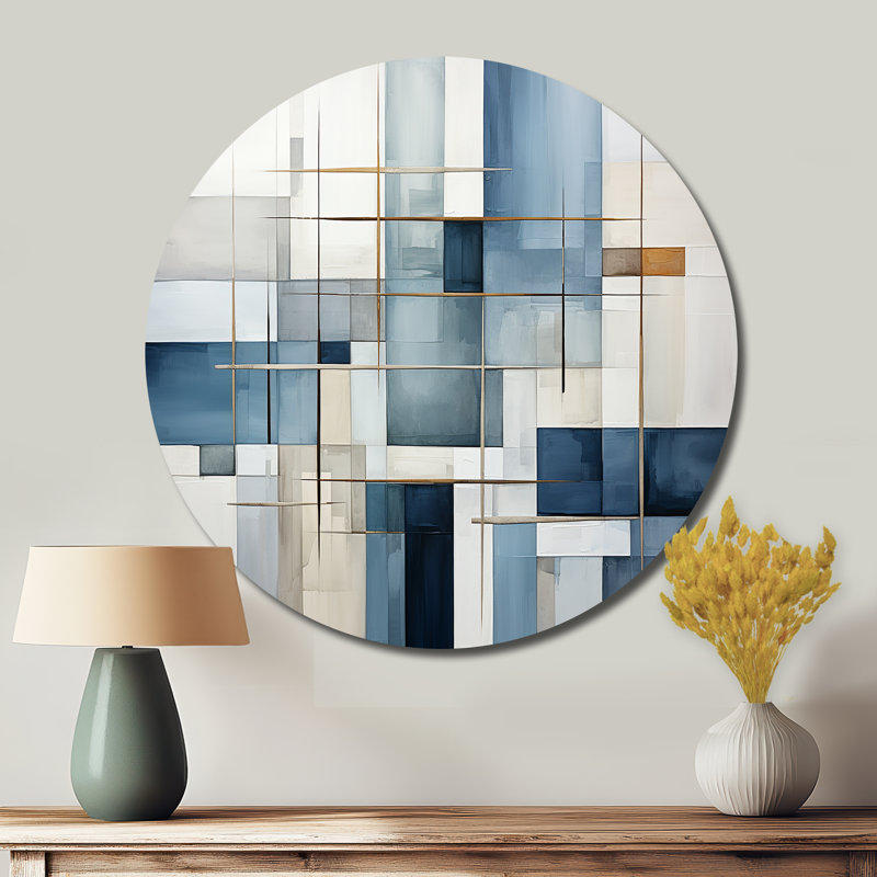 Coleon - Art abstrait rond en métal, H 23 po x l 23 po