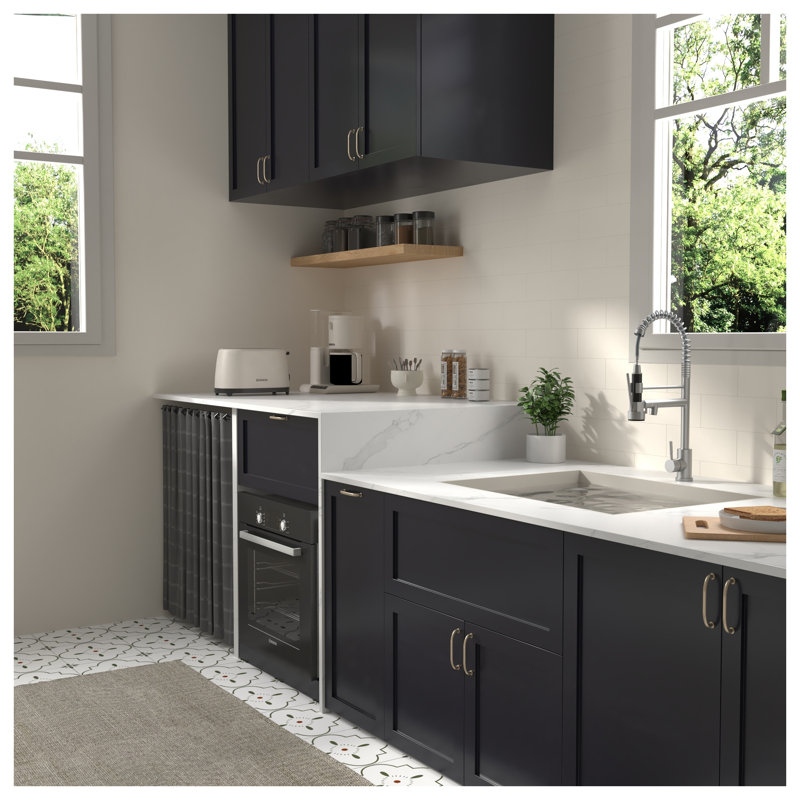 Robinet de cuisine à poignée simple 19 po avec finition nickel brossé et certification CUPC d'Uswa Home, Nickel brossé