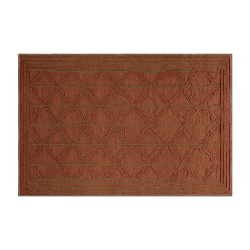 Tapis brun intérieur et extérieur Trellis, Rectangle 5 pi x 7 pi