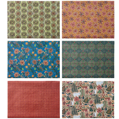 Feuilles d'emballage de papier multicolores Artisan