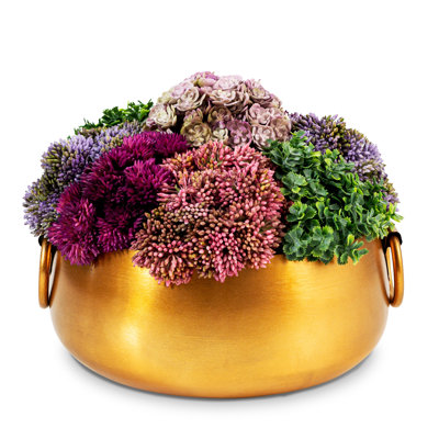 Arrangement floral Timeless Living Sedum en pot doré