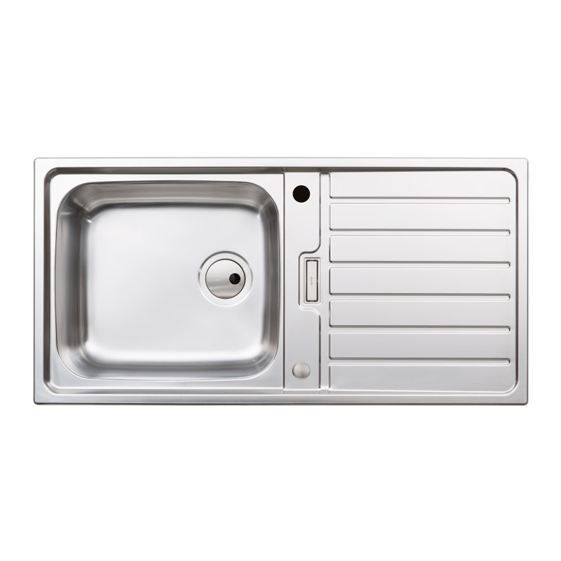 Abode Designs Neron 50mm W Single Bowl Stainless Steel Drop-In Kitchen Sink with 2 Faucet Holes