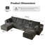 Canapé modulaire en U de 6 pièces de l 135,03 po, canapé modulaire Cloud, siège profond en velours côtelé sans os avec repose-pieds, aucun assemblage nécessaire-287667109-291145216