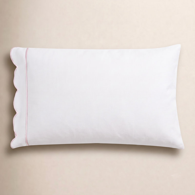 Michelet SCALLOP FRAME PERCALE PCASE, King Pillowcase, Pink