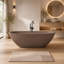 75" x 40" Freestanding Soaking Cement Bathtub-1595524162