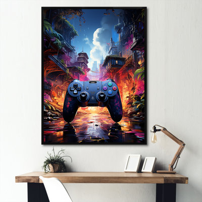 Contrôleur de jeu vidéo Neon Haven I - Art mural de jeux vidéo