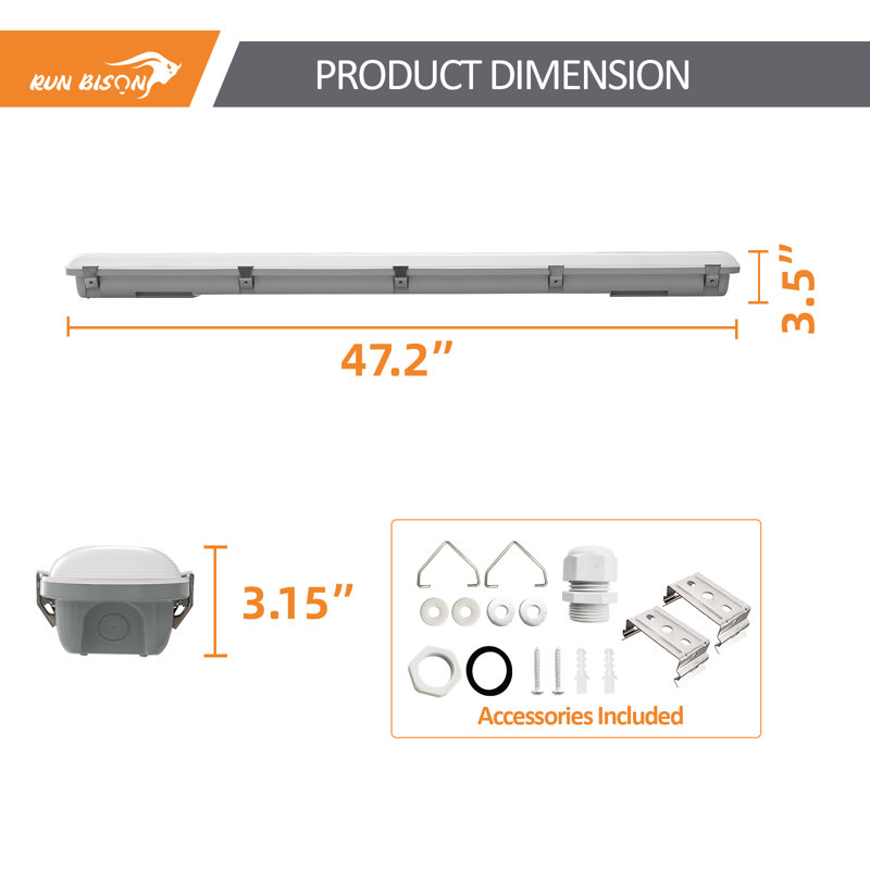 48" Dimmable Shop Light, 2 PACK