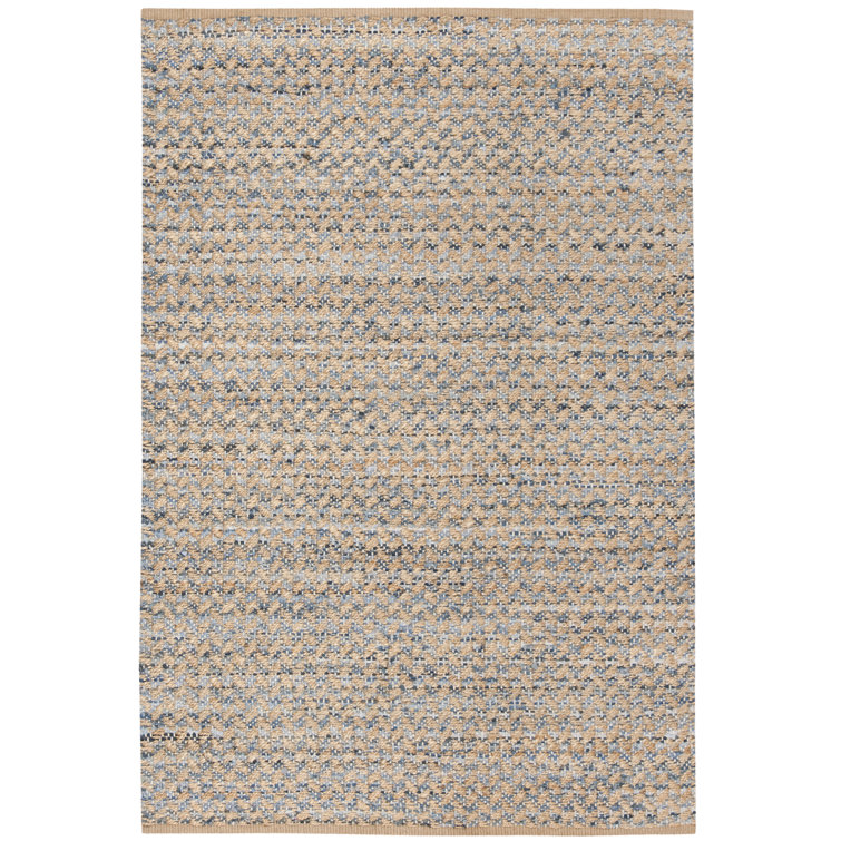 Reinheimer Hand Woven Jute/Chindi/Cotton Rug in Blue/Natural