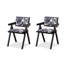 Chaise avec accoudoirs à dossier solide noir et blanc (ensemble de 2)-130483225