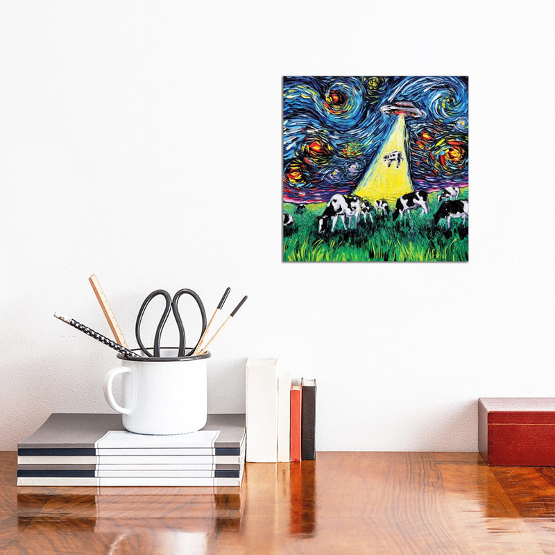 " Van Gogh Was Never Abducted " by Aja Trier, Wrapped Canvas, No Mat, 12" H x 12" W x 0.75" D