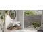 Lavabo de salle de bain mural carré en résine 23,6 po x 19,6 po Badeloft WT-04-E-G en blanc brillant-40673387