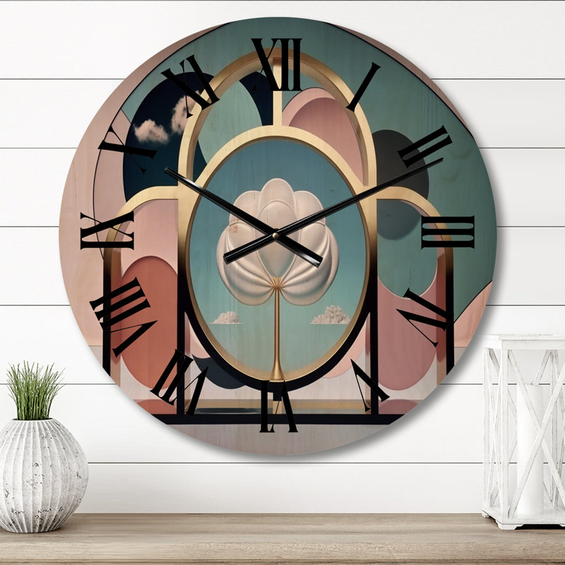 Horloge murale moderne en bois Tomesia, Moyenne