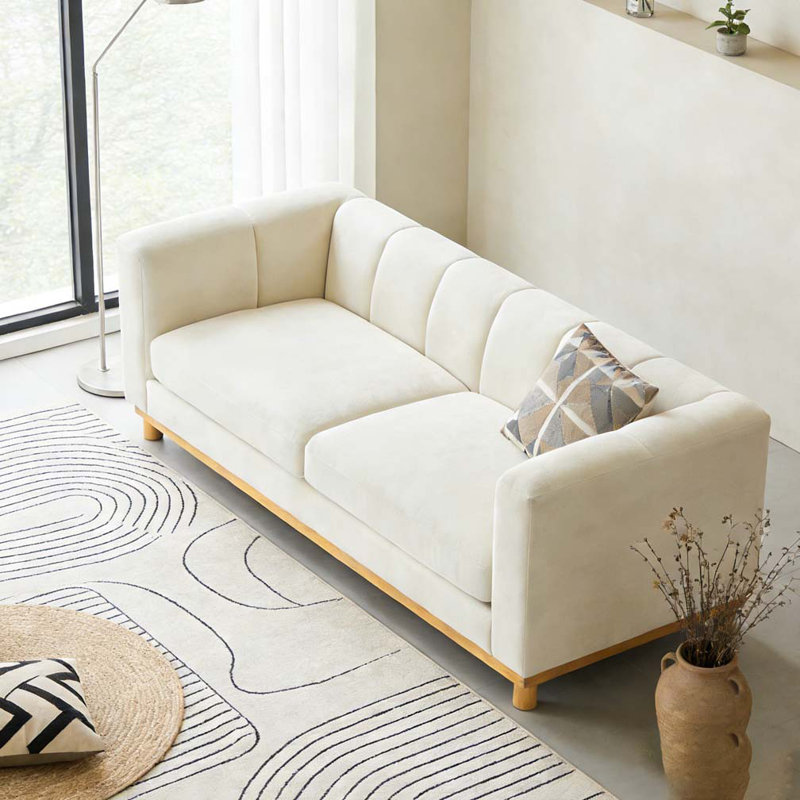 Canapé moderne 78,7 po pour salon, Beige