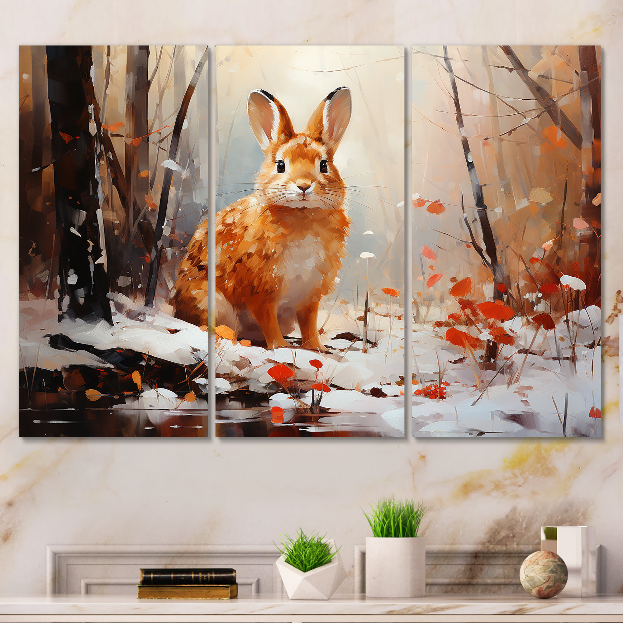 Millwood Pines Frosty Rabbit Winter Solitude - Rabbit Animal Wall Art ...