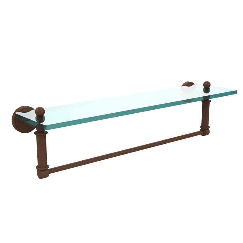 Beresford Bracket Shelf with Towel Bar, 22" W x 5" H, Antique Bronze