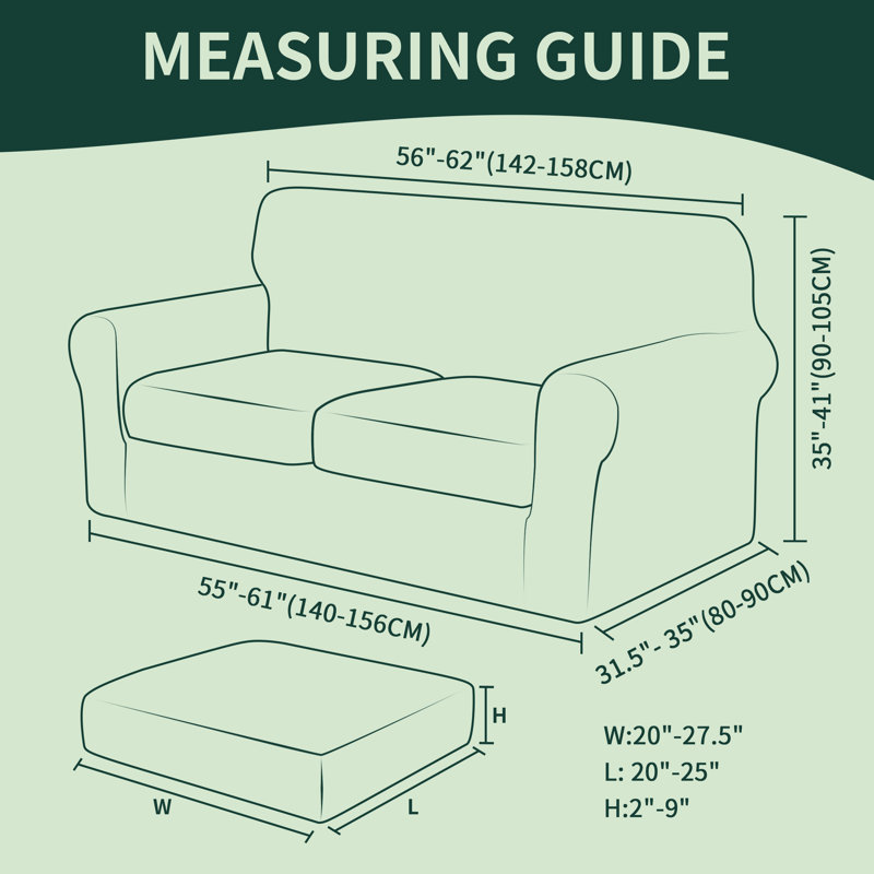 Polyester Box Cushion Loveseat Slipcover, Coffee