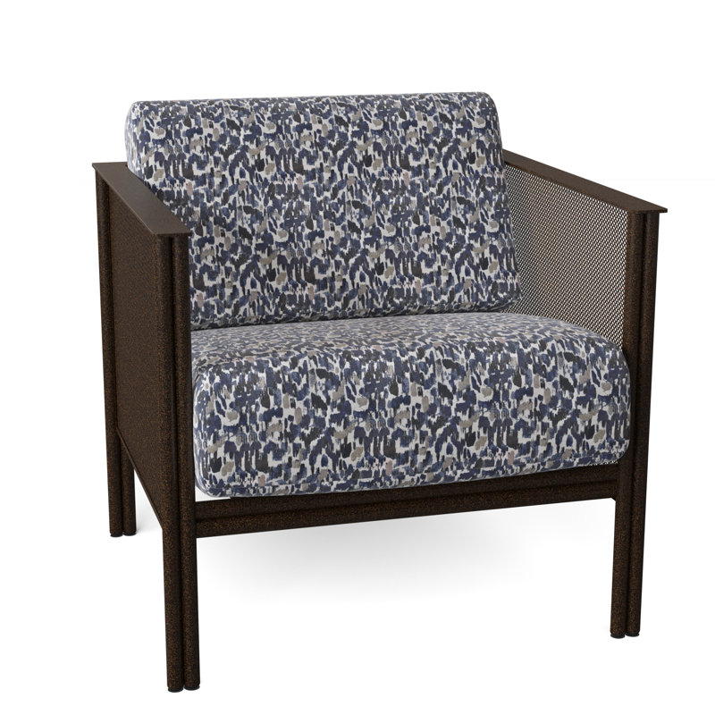Jax Outdoor Lounge Chair, Impact Vapor Gray Sunbrella®, Chestnut Brown