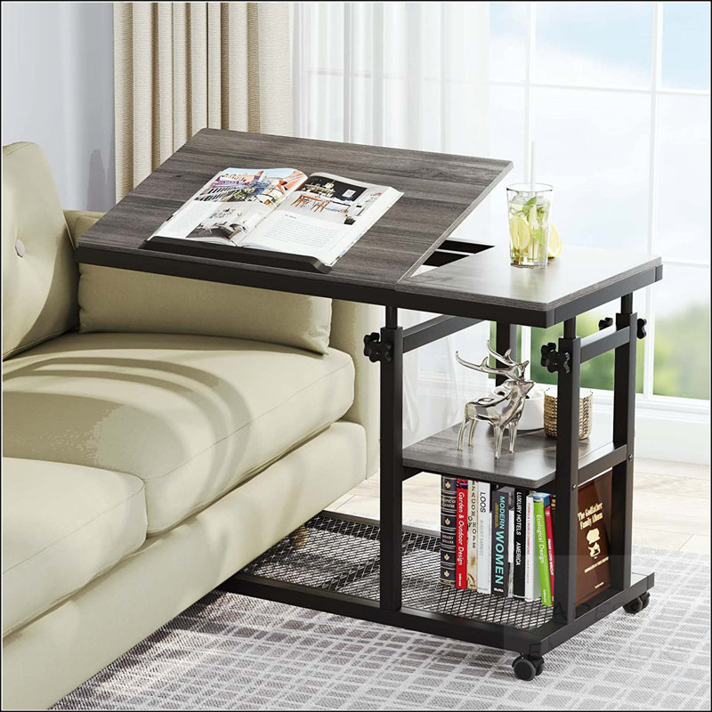 Table C mobile à hauteur réglable avec plateau inclinable