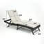 Chaise longue pliante en acier à dossier réglable en rotin 3 pièces-1417484709