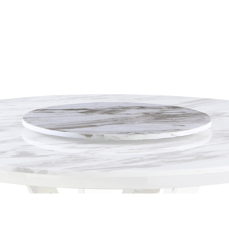 Bradly Round Marble Top Metal Base Dining Table