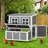40" Large Wooden Chicken Hutch With 3 Lockable Nesting Boxes