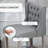 26.25" Counter Height Bar Stools, Tufted Wingback Armless Upholstered Dining Chair With Rubber Wood Legs, Set Of 2, Gray-841840751-841840752-841840758