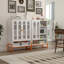 Armoire à chaussures moderne à double porte minimaliste avec portes réglables en maille et armoire de rangement à haut pied creux, compatible avec les aspirateurs robotiques-173568651