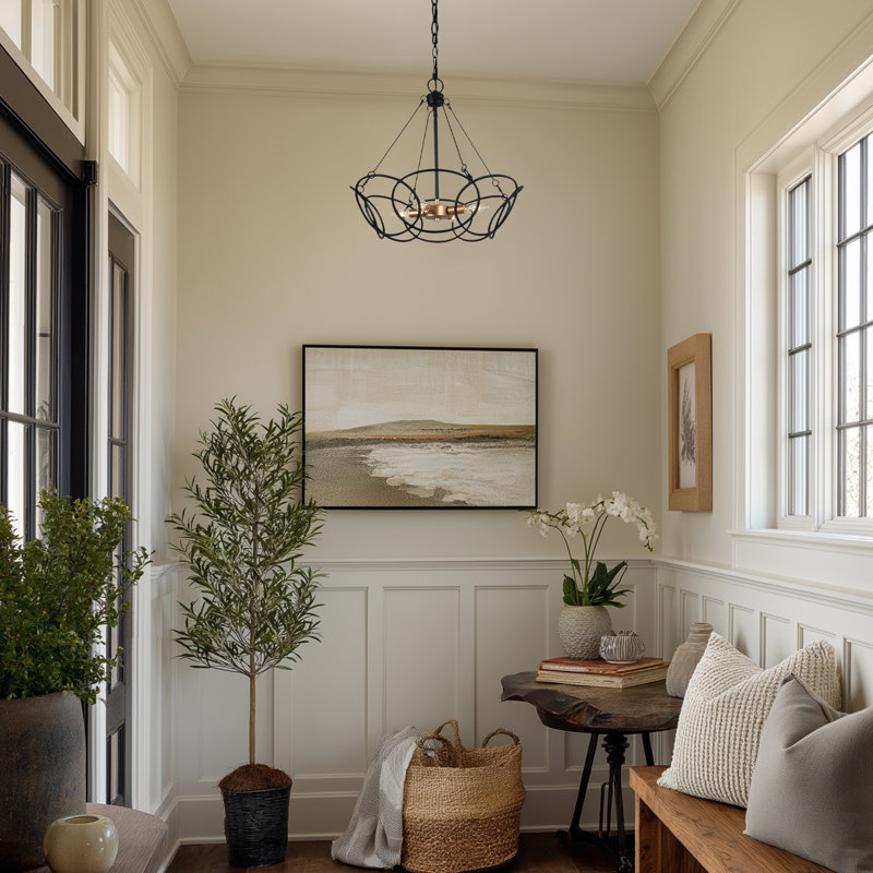 4-Light Cooper Drum Chandelier
