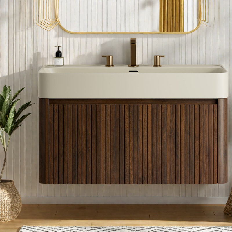 Modern Vanities(Must include both Vanity Cabinet  and Sink) with Storage, 35.43