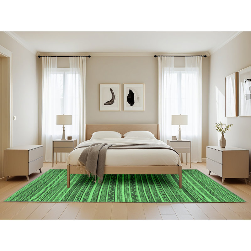 Keaster Washable Geometric Indoor Rug, Rectangle 5' x 8'
