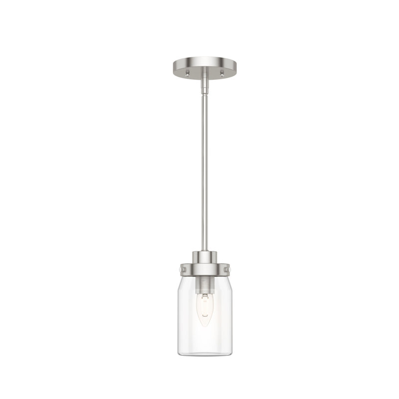 Devon Park 1 - Light Single Jar Pendant, Brushed Nickel