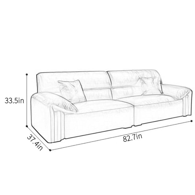 Canapé de bureau italien moderne et décontracté, 3, H 33,5 po x l 82,7 po x P 37,4 po
