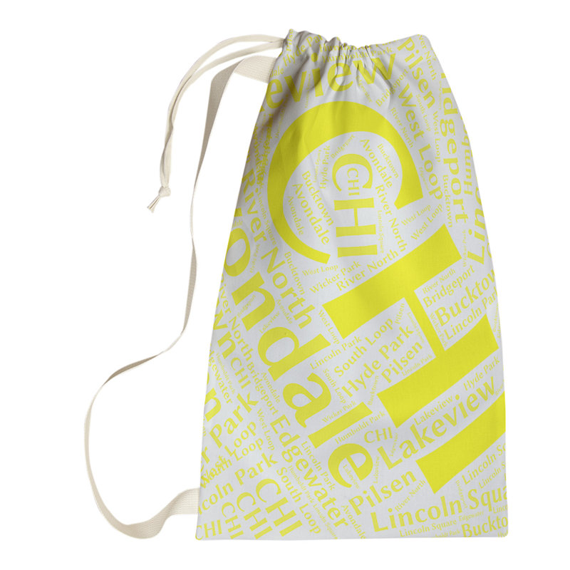Laundry Hamper with Handles, Small (29" H x 18" W x 1.5" D), Yellow, Chicago