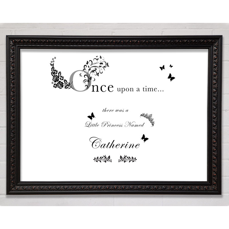 Once Upon A Time Your Name - Single Picture Frame Print on Canvas, White, 84.1cm H x 118.9cm W x 3cm D