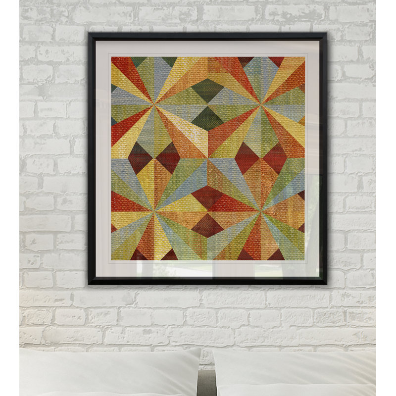 Courtepointe Kaleidoscope I - reproduction de cadre photo, H 17,5 po x l 17,5 po x P 1,5 po