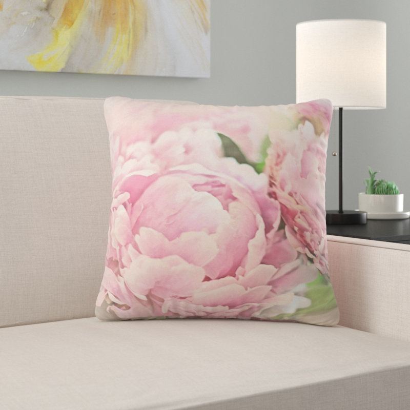 Peonies Throw Pillow, 20" x 20"